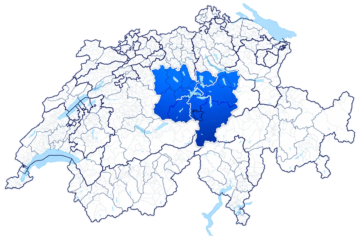 Karte der Zentralschweiz mit LocalBoost Standorten